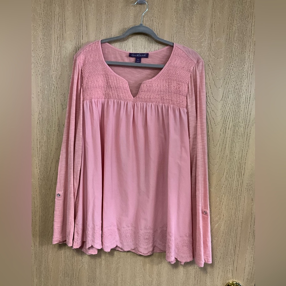 Gloria Vanderbilt Blush Peach Blouse